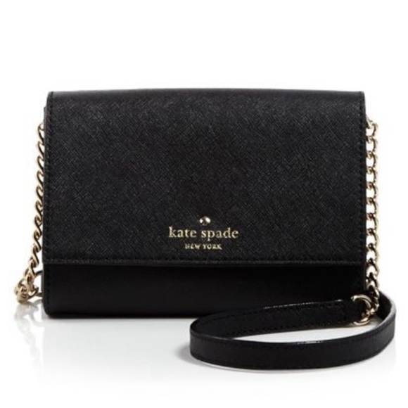 Kate Spade Cedar Street Cami Mini Crossbody Evening Bag Saffiano Leather Black - Picture 1 of 16
